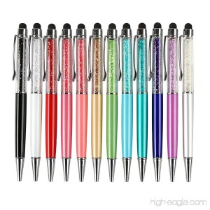 12pcs/pack MengRan Bling Bling 2-in-1 Slim Crystal Diamond Stylus pen and Ink Ballpoint Pens (12 colors ) - B01C9T3S44
