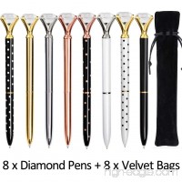 8PCS Big Crystal Diamond Pens - Beatiful Bling Metal Ballpoint Pen for Women Co-workers Kids Girls - B07CDR2GQF