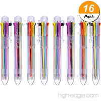 Hicarer 16 Pack Multicolor Pens 8-in-1 Retractable Ballpoint Pens 8 Colors Transparent Barrel Ballpoint Pen for Office School Supplies Students Children Gift - B07BKXYRZ9