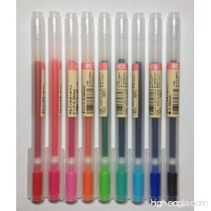 MUJI Gel Ink Ballpoint Pens 0.38mm 9-colors Pack - B00IQV4W2W
