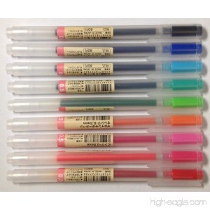 MUJI Gel Ink Ballpoint Pens [0.5mm] 9-colors Pack - B00J2MUV06