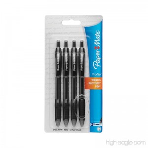 Paper Mate 89471 Profile Retractable Ballpoint Pen Bold Point Translucent Barrel Black Ink 4 Count - B00181D73M