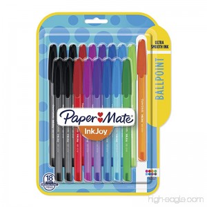 Paper Mate InkJoy 100ST Ballpoint Pens Medium Point 1.0mm Assorted Colors 18 Count (1987341) - B074HGQBC4