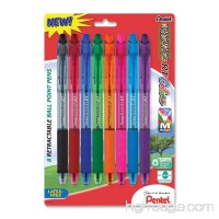 Pentel R.S.V.P. RT Colors New Retractable Ballpoint Pen  Medium Line  Assorted Ink Colors  Pack of 8 (BK93CRBP8M) - B0042ET0L0