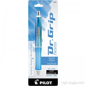 Pilot Dr. Grip Frosted Retractable Ball Point Pen Medium Point Blue Barrel Black Ink Single Pen (36253) - B017M5TXQW