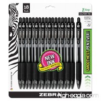 Zebra Pen Z-Grip Retractable Ballpoint Pen  Medium Point  1.0mm  Black Ink  18-Count - B00M382RJO