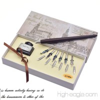 AIVN Natural Handcrafted Calligraphy Pen Set - Writing Case with Black Ink - B01NCK7COA