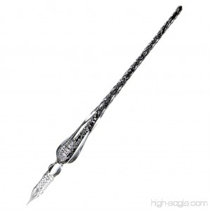 BTSKY Glass Dip Pen Vintage Handmade Glass Signature Pen Writting Crystal Pen for Christmas Gift (Black) - B075YT6WFV