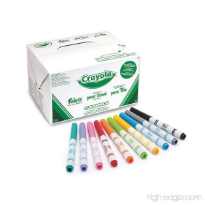 Crayola 588215 Fabric Marker Classpack TEN Assorted Colors 80 markers Set 10 different colors - B007FI7M6A