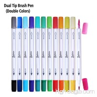 Dual Tip Brush Pens Art Markers with Flexible Brush Tip  Brush Markers Colored Pens for Coloring Books Bullet Journal Note Taking and Lettering by Lasten(24 Cols/12 Pcs) - B074VX8BY4