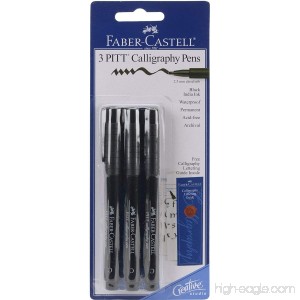 Faber-Castel PITT Calligraphy Pens Chisel Tip 2.5mm Black 3-Pack - B000I5HPJ6