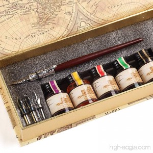 GC QUill Calligraphy Pen Set Writing Case with 5 Bottle Ink - B01KZ8KFOC