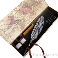 GC Quill Feather Pen-2 Bottle Ink-100% Hand Craft-Copper Pen Stem-Dip Quill Pen for Harry Potter Fan - B01B2OW4PQ