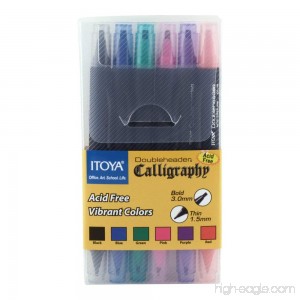 Itoya CL-100 Double Header Calligraphy Marker Set(6 colors) - B0027A79PU