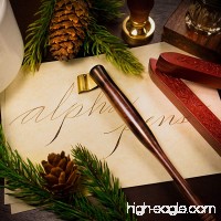 Ornamental Calligraphy Oblique Nib Pen Holder with Multi-Fit Brass Flange Right Handed Dip Pen by Alpha Pens No Velvet Pouch No Nib (Medium/Dark Brown) - B073LXX6C1