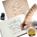 Premium Feather Quill Pen & Ink Set by Qulam w/Fancy Holder 5 Calligraphy Nibs & Ink Bottle. Ideal Antique Desk Decor. Best Gift & Fancy Dip Pen For All - B019UK99X4