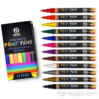 Premium Paint Pens by Beric 12 pack  Water-based  Marker  Extra Fine Point Tip  Writes on Almost Anything  Water and Sun Resistant Vibrant Colors Low Odor Long Lasting Fast Drying Assorted Colors - B01JI21OVE