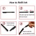 Refill Calligraphy Brush Pens for Lettering - 4 Size Black Ink Pen Set for Beginners Writing Signature Illustration Design and Drawing (1 Refill Ink Include) - B07D7MJKV3