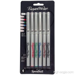 Speedball Elegant Writer 6 Broad Calligraphy Markers Set Assorted Colors - B001QWSG4S