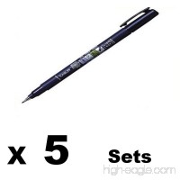 Tombow Fude Brush Pen  Fudenosuke  Hard (GCD-111)×5 sets - B00VYABLP8