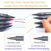 Watercolor Brush Pens Set SAYEEC 12 Colors Dual Tip Brush Pens with Fineliner Tip Art Marker Soft Flexible Tip Durable Create Watercolor Effect - Best for Adult coloring Books/Manga/Comic/Calligraphy - B01N651NEO