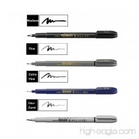 Zebra Fude Sign Brush Pen Regular Extra Fine Medium Usu-Zumi Gray Ink Value Set of 4 - B072J83MPS