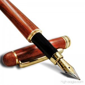 Wood pen Handcrafted Vintage Fountain Pen Elegant Wood Fountain Pen with Ink Refill Converter - Best Signature Calligraphy Pen Executive Business Pens -18-Month Hassle-Free Warr (wood fountain pen) - B07998WDLY