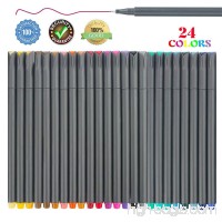 24 Pieces Fineliner Color Pens Set  0.38 mm Fine Tip Colored Writing Point Drawing Markers Pen for Writing Journal Planner Note Calendar Coloring Art student - B07C1NLMVZ