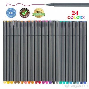24 Pieces Fineliner Color Pens Set 0.38 mm Fine Tip Colored Writing Point Drawing Markers Pen for Writing Journal Planner Note Calendar Coloring Art student - B07C1NLMVZ