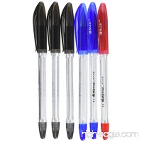 BAZIC Progrip Assorted Color Stick Pen w/ Grip (6/Pack) - B002URG564