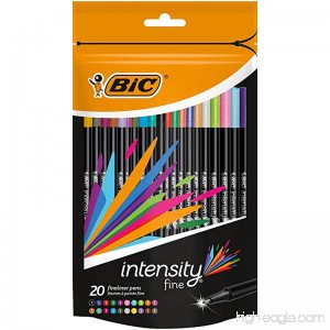 BIC 12 Intensity Fineliner Pen - Assorted Pack of 20 - B01MRIER6V