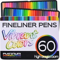 Fineliner Color Pen Set (HUGE SET OF 60 COLORING PENS) Colorful Ultra Fine 0.4mm Felt Tips in 30 Individual Colors - Porous Point Marker - Perfect for Drawing & Adult Coloring Books - B01ES5D7CU