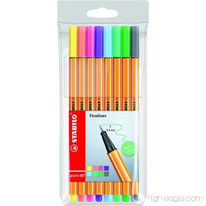 STABILO Point 88 Pastel Fineliner Pen - Assorted Colours (Pack of 8) - B01MYQYOSL