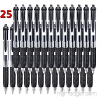 Caliart 25 Retractable Gel Ink Rollerball Pens Black Gel Pens Medium Ballpoint Pens for Smooth Writing with Comfort Grip  25 Count(0.7 mm) - B075V4G1TL