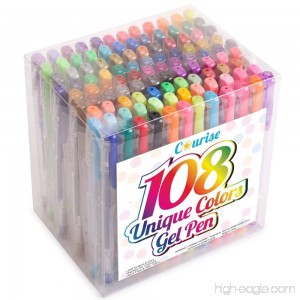 Courise 108 Unique Colors Gel Pens Gel Pen Set For Adult Coloring books Drawing Painting Doodling - B01KE3E89G