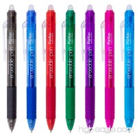 ParKoo Retractable Erasable Gel Pens Clicker  Fine Point  Assorted Color Inks  7-Pack - B07485X95K