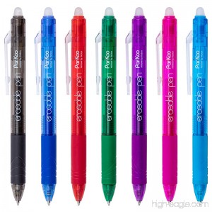 ParKoo Retractable Erasable Gel Pens Clicker Fine Point Assorted Color Inks 7-Pack - B07485X95K