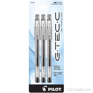 Pilot G-Tec-C Gel Rolling Ball Pens Ultra Fine Point 3-Pack Black Ink (35483) - B0058NNAG0