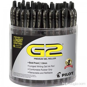 PILOT G2 Premium Gel Roller Pen Retractable and Refillable 48 Piece Tub Black Bold Point (5673A) - B01N157HLM