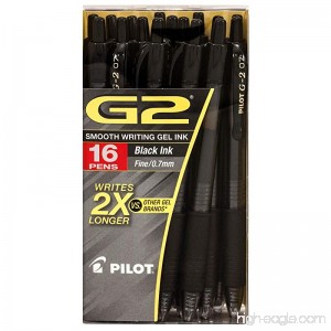 Pilot G2 Retractabble Gel Ink Rolling Ball Black - 16ct. Pack by Pilot - B0141MZARA