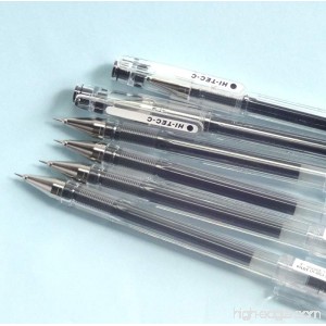 Pilot Hi-Tec-C 03 Gel Ball Point Pen (LH-20C3-B) 0.3mm Extra Fine Black 6 pens per Pack (Japan Import) [Komainu-Dou Original Package] - B01564JGC2
