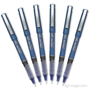 Pilot Precise V7 Stick Rolling Ball Pens Fine Point Blue Ink 6 Pack - B01J6JY600