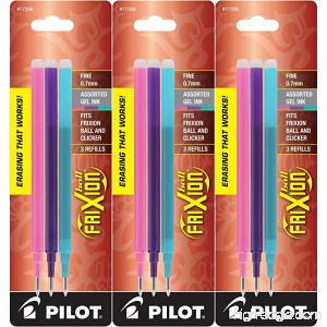 Pilot Refills for Frixion Erasable Gel Ink Pens Fashion Assorted Pack of 9 (77336) - B00IT17CXK