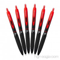Uni-Ball 307 Retractable Gel Ink Pens  Medium Point 0.7mm  Pack of 6 (Red) - B077KHH5RC