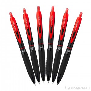 Uni-Ball 307 Retractable Gel Ink Pens Medium Point 0.7mm Pack of 6 (Red) - B077KHH5RC