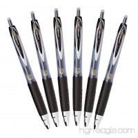 Uni-Ball Signo 207 Retractable Gel Pen  0.38mm Ultra-Micro Point  Black  Pack of 6 - B01MYWUMPQ