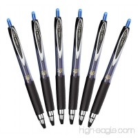 Uni-Ball Signo 207 Retractable Gel Pen  0.5mm Micro Point  Blue  Pack of 6 - B01NCIWHOK