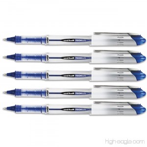 Uniball Vision Elite Roller Ball Pen Blue Ink Bold 5 Pens Per Order - B01LYJWONC