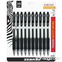 Zebra Pen 46871 Zebra Sarasa Retractable Gel Ink Pens  Medium Point 0.7mm  Black Rapid Dry Ink  10-Count - B0047EPFDC