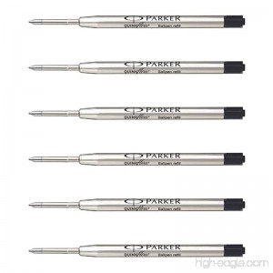 Parker QuinkFlow Ink Refill for Ballpoint Pens Medium Point Black Pack of 6 Refills (1782469) - B00LC94NA6